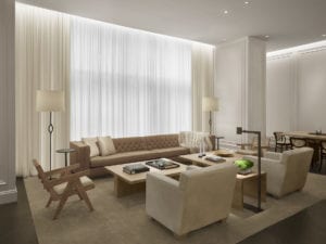 Sala de estar con asientos amplios