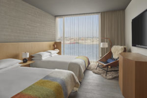 Two Double beds with stunning Harbor Views