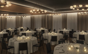 candle-lit tables