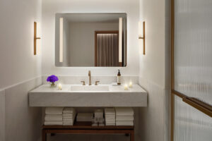 Bathroom details and warm light